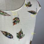 Anthropologie Odille Feather Leaf Peplum Top Size 4 Photo 4