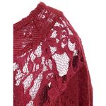 Free People  Red Blouse Top S Crochet Lace Yoke Boho Feminine Dark Romantic Flowy Photo 1