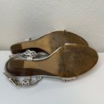 Isola  Fleur Laser Cut White Wedge Sandals Size 8.5 VGUC Photo 4