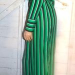 Hello Miss Green Black Striped Jumpsuit M Photo 3