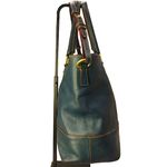 Dooney & Bourke DOONEY BOURKE Teal Leather Top Handle Adjustable Shoulder Strap Oversized Tote Photo 7