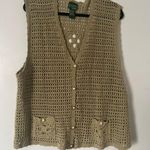 Koret Beige Crochet Knit Vest Tan Size XL Photo 0
