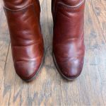 Frye • Patty Riding Bootie brown leather Redwood ankle boot heeled strap buckle Photo 4