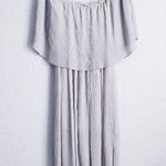 ZARA  Muted Seafoam Pleated Off The Shoulder Midi Dress Photo 0