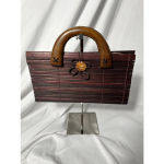 Vintage Brown Bamboo‎ Unbranded Satchel Handbag Photo 1