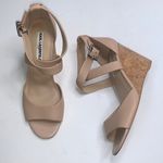Karl Lagerfeld  Cross Strap Taupe Wedge Heel Sandals S-017 Sz 9.5 Photo 1