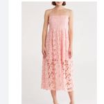 NWT NSR X Nordstrom Floral Lace Midi Dress Medium, PINK Photo 2