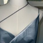 Maniere De Voir  Satin Ruched Mini Dress Pale Blue Photo 3