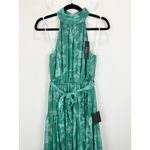 Lulus  Float to You Green Floral Print Halter Tiered Midi Dress Cocktail XS NWT Photo 5