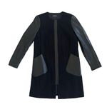 Lafayette 148 EUC New York Shira Leather & Wool Blend Coat Photo 0