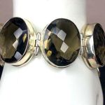 Ross Simons Sterling Silver Oval Faceted Smoky Topaz Toggle Bracelet Photo 1