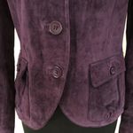 Cache  Purple Fitted Leather Suede Jacket Top New Lined Banded Collar $248 NWT Photo 10