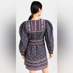 NEW SEA NY Perry Border Puff Sleeve Tunic Embroidered quilted floral Dress XS Blue Photo 1