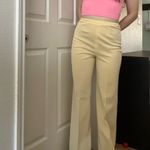 American Vintage Vintage 70s Polka Dot Textured High Waisted Bell Bottom Pants Sz Small Yellow Photo 2
