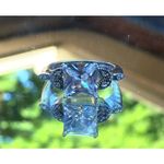 Princess Cut Size 8 Sterling Silver Ring Photo 1