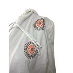 Roberta Freymann Women's Tunic Coverup V Neck White Embroidered Large Resort 90s Photo 4