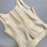 Vintage 'Pink Corset' Back Snap Closure Cream Color Sleeveless Top Women Size 40 Photo 0