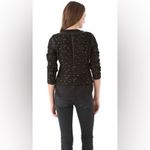 Diane Von Furstenberg  Maya Pebble Lace and Leather Black Button and Zip Blazer Photo 5