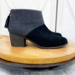 Toms Leila Bootie Ankle Boot Wool Suede Colorblock Gray Black 7.5 Photo 1