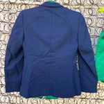 Vintage 80s Mary Kay Navy Blue Green Blazer Slinky Blouse and Tank Set 2P Photo 2
