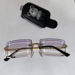Amazon Women’s Square lens clear fashion sunglasses glasses w/free bear visor clip Photo 1