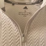 Adidas White  Textured Jacket Chevron Size Small Photo 3