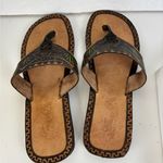 Acapulco Guerrero Mexican Hand Tooled Leather Mayan Temple Souvenir Sandals Sz7 Brown Size 7 Photo 1