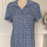 kim rogers BOGO Short Sleeve Polo Willow Print Top Photo 0