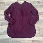 Old Navy  Purple Blue Plaid Lightweight Tunic Long Sleeve S39 Photo 4