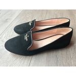 Kate Spade Signature Claudia Suede Flat Loafer Black size 8 leather upper Photo 6
