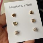 Michael Kors LOGO Heart Stud 3 Pair Set Earrings Photo 4