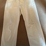 Levi's Levi’s cream Wedgie button fly 31 crop frayed bottom holes so cute Photo 5