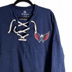 Fanatics  size small S navy blue Washington Capitals lace-up sweatshirt Photo 1