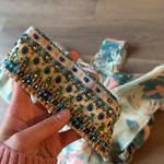 Camilla  silk floral print deep cut floral print dress with rhinestone waist belt Photo 9