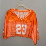 SheIn Orange Crop Jersey Top Photo 1