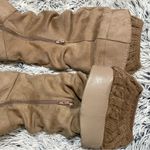 Charlotte Russe suede ruched tan tall heel boots sweater cuffs women Size 10 Photo 1