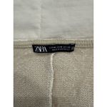 ZARA  Midi Dress Medium Sand Jacquard Cotton Stretch Tank Square Neck Wide Straps Photo 3