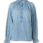 Citizens of Humanity Iris Denim Long Sleeves Blouse Photo 0