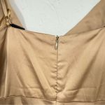 Hello Molly  Gold Faux Wrap Slip Dress Midi Formal Womens 4 Bridesmaid Draped Photo 9