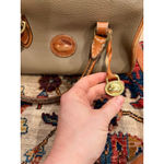 Dooney & Bourke Vintage Small Pebble Leather Crossbody Satchel Taupe Tan Photo 1