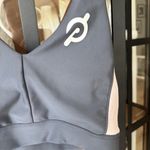 Peloton  sports bra ribbed v neck charcoal colorblock tank workout spinning Photo 4