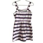 Who What Wear  Target Sleeveless Striped Button Front Romper Small Purple White Photo 9