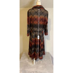 Robbie Bee Women's  Plaid Long Sleeve Dress XL Brown Orange Photo 6