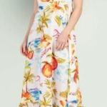 Label of Love Maxi Dress‎ Medium Linen Blend Tropical Vacation Resort Fruit White Photo 0