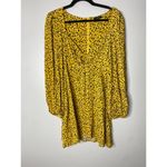 Revolve AFRM Yellow Art Animal Cheetah Print Long Sleeve Mini Dress Small Photo 1