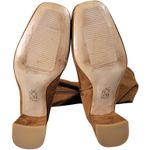 Nordstrom Rack  Tan Suede Square Toe Block‎ Heel Knee High Boots Women Size 5 Photo 4