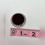 Vintage Velvet Burgundy Round Dress Clip with Clear Rhinestones Red Photo 2