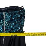 Love Reign  Black Strapless Jumpsuit Teal Sequin Bodice Wide Leg M Whimsigoth Photo 8