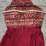 Sherri Hill Cranberry Beaded Maxi Formal Dress Size 2 Photo 10