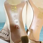 Bibi Lou Anthropologie Cream Satin Jewled Heeled Mules 38 Size 8 Photo 10